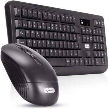 Imagem de Kit Teclado + Mouse Sem Fio 2.4 GHz ABNT2 Knup Alta Precisão, Nano Receptor USB, Compatível PC/Note/TV