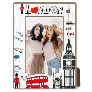 Imagem de Molduras de madeira com tema de Londres, lembranças de Londres, presentes de lua de mel, presentes de lua de mel, para amigos, família, casais, decoração de mesa de escritório em casa, moldura com