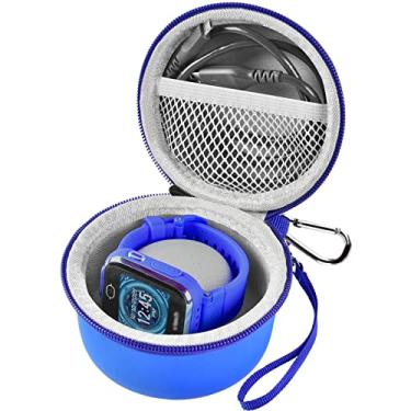 Imagem de Capa compatível com Vtech KidiZoom Smartwatch DX4, DX2, DX3, para Little Tikes Tobi/para Watch 2/para Gizmo Watch, caixa de armazenamento para acessórios com bolso de malha (apenas bolsa) (azul)