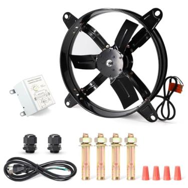 Imagem de Aibabcue Ventilador de sótão de duas águas com termostato, ventiladores de sótão de 50,8 cm para sótão galpão garagem estufa montagem empena exaustor de ventilação 1080 RPM, 3127 CFM