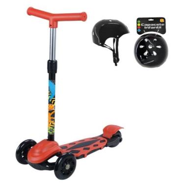 Imagem de Kit Patinete DM Toys Radical Power Vermelho Com Capacete