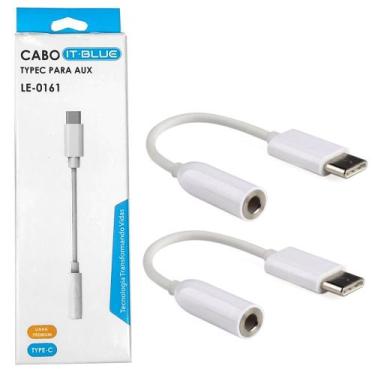 Imagem de Kit 2 Cabo Adaptador Tipo C Type C para P2 Fone De Ouvido com Chip - L