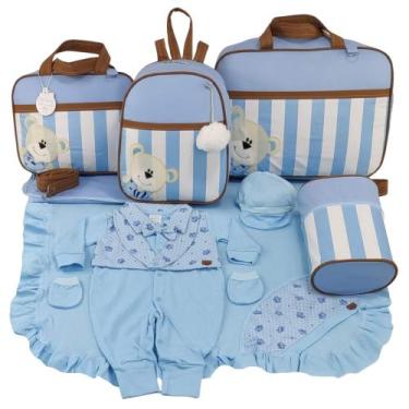Imagem de Kit bolsa maternidade 5 peças urso luxo menino + saida maternidade - L