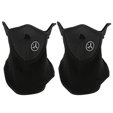 Imagem de Estink Half Face Mask Windproof Anti Poeira Neck Cover Outdoor Equitação Máscara Com Nariz Ventilação para Motocicleta Ciclismo Esqui Inverno Atividades (BLACK)