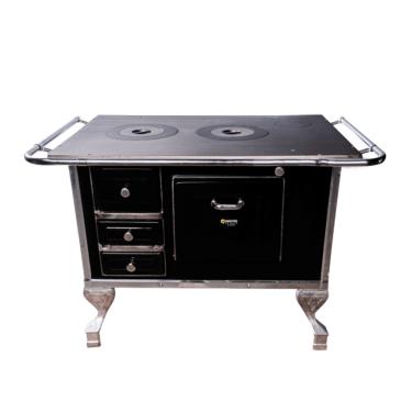 Imagem de Fogão a Lenha N2 Maestro 00231 com Forno Chaminé à Direita Preto