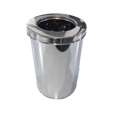 Imagem de Cesto Lixeira Em Aço Inox Com Aro Cozinha Banheiro 7 Litros
