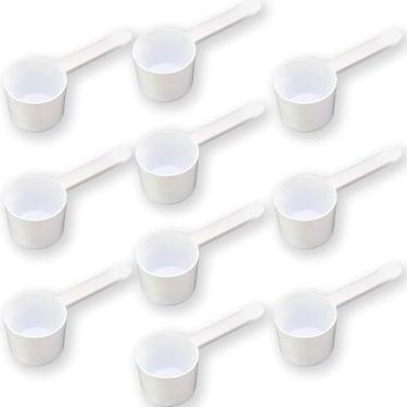Imagem de Colher de medição de plástico - Conjunto de 2 colheres de sopa - Colher de cabo longo, para grânulos, pós, alimentos para animais de estimação, proteínas e outros produtos secos, sem BPA (conjunto de