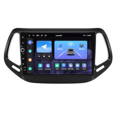 Imagem de Joying Rádio veicular Android 13 para Jeep Compass 2017-2020 com Carplay sem fio e Android Auto, tela sensível ao toque IPS de 10,1 polegadas estéreo de 4 GB + 64 GB com navegação GPS, link espelhado