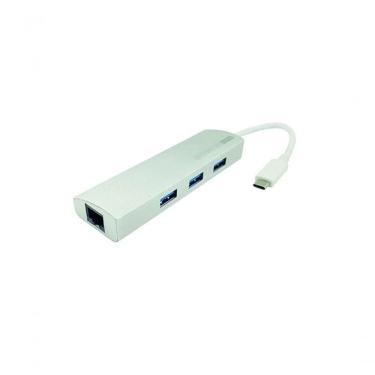 Imagem de Cabo Adaptador Usb C Macho 3 X Usb 3.0 X Rj45 Femea