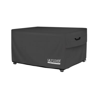 Imagem de ULTCOVER Capa de mesa retangular para lareira a gás 111,78 x 71,12 cm, impermeável e resistente, preta