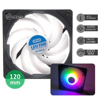 Imagem de Cooler LEDS Coloridos RGB Gabinete Ou Cpu Velocidade 1500 Rpm Ventoinh