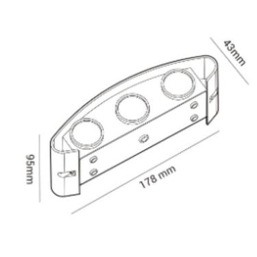 Imagem de Arandela Moderna Clessidra Externa 6 Fachos Preta 6W 3000K