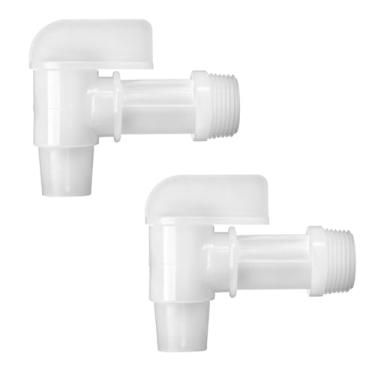 Imagem de Torneira de tambor branca com alça manual torneira de tambor de plástico PE para tambor de óleo ou recipiente de água de plástico ou aço 3/10.2 cm por MUGLIO (2 peças)