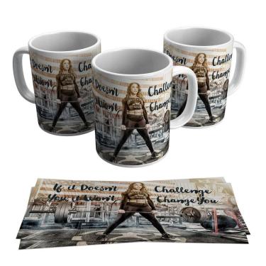 Imagem de Caneca Crossfit Malhação Musculação Academia Peso 325ml