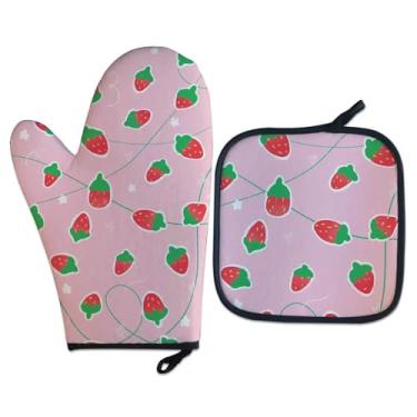 Imagem de Geek Vip, Kit Luva Térmica - Moranguinhos Cozinha Criativa cor:Rosa