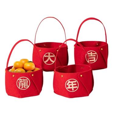 Imagem de Cesta de frutas secas portátil, cesta de frutas secas para decoração,Caixa de doces portátil para cesta de frutas secas vermelhas - Decoração de mesa portátil, suprimentos de festa multiuso simples pa