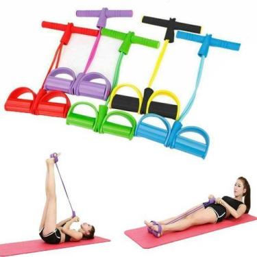 Imagem de Extensor Elástico Pedal De Puxar Fitness Sit-up Musculação ROXO - MKB