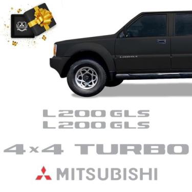Imagem de Adesivos L200 Gls 4x4 Turbo 2001/ Emblemas Mitsubishi Prata - SPORTINO