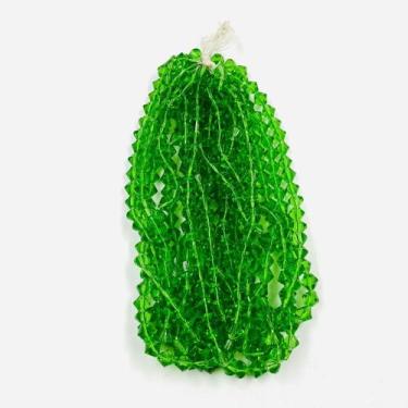 Imagem de 3 Fios de Pedras Balão Verde 9x8mm 132un Artesanato 35cm - Macall