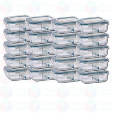 Imagem de 20 Pote de Vidro Hermético com Divisoria p/ Marmita Airfryer - QUALITY