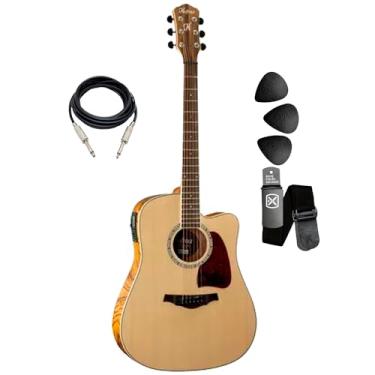 Imagem de Violão Elétrico Hofma Hmd275 Nt Folk Zebra Wood