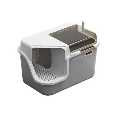 Imagem de Caixa de areia para gatos totalmente fechada vaso sanitário para gatos com porta anti-respingos grande caixa de areia para gatos caixa de areia para gatos caixas de areia de suprimentos para animais