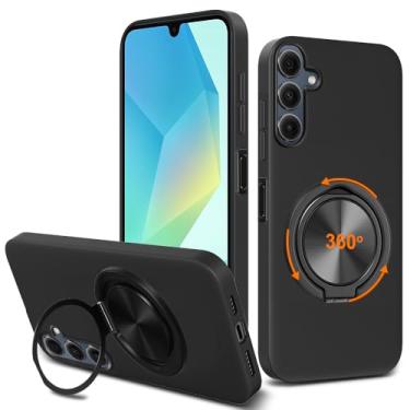 Imagem de Nijiadi Capa de celular compatível com Samsung Galaxy A17 5G 2025, suporte de anel giratório de 360° com suporte/suporte de silicone TPU Silm Fit capa protetora à prova de choque para Samsung Galaxy