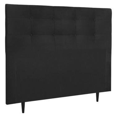 Imagem de Cabeceira Estofada Cama Box Queen 160 Cm Helena Suede Preto