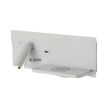 Imagem de Carregador Sem Fio Luminária De Parede LED Interface USB Luz Noturna P