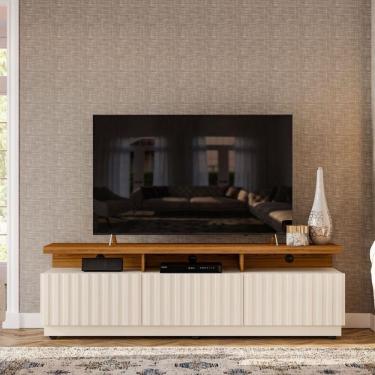 Imagem de Rack Madetec Olimpo Para Tv De Até 75 Polegadas Com 2 Portas Nature/off White