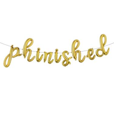 Imagem de Phinished Balloons, Ph.inisheD. Decorações de festa de formatura com acabamento I'm Phinally Done para Ph.D. Grads and Survivors, Class of 2025 Parabéns Doctor Party Supplies, presente de doutorado