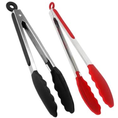 Imagem de Kit 2 Pinça Pegador Culinário Silicone 30 Cm Multiuso Inox Fritura