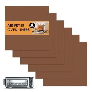 Imagem de Cook's Aid 6 peças forros de forno para fritadeira a ar, antiaderente, tapete de forno, compatível com Ninja Foodi SP101 Ninja Foodi SP201 Ninja Air Fry Forno torradeira (café)