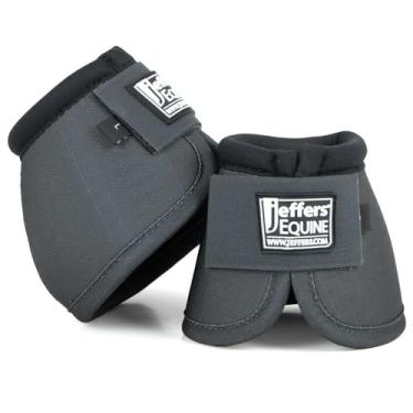 Imagem de Jeffers Botas equinas que não voltam para cavalos - cinza, média | Proteção de casco com absorção de choque | Fecho de gancho duplo seguro, perfeito para viagens, comparecimento, treinamento e