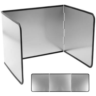 Imagem de Protetor de respingos de gordura de 3 lados, tela dobrada contra respingos de óleo, defletor de óleo, placa isolante de respingos de óleo, placa de isolamento térmico de fogão para fritura e cozimento