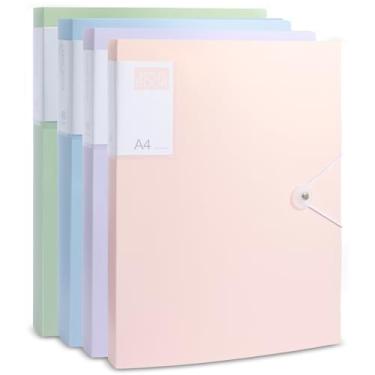 Imagem de UKQRRTC Livro de apresentação de 4 peças com protetores de folhas transparentes A4 fichário 60 páginas à prova d'água para documentos, arte de documentos e fotos, 30,8 x 23,6 cm