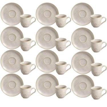 Imagem de Jogo 12 Xícaras de Café com Pires 120ml Cerâmica Porto Brasil Bio Latt