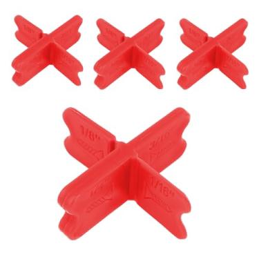 Imagem de Goktvai 4 Peças Espaçadores de Tábuas Deck, Várias Espessuras 1/16" 1/8" 3/16" 1/4" Ferramenta Espaçadora de Deck para Madeira Tratada Sob Pressão e Decks Compostos (Vermelho)