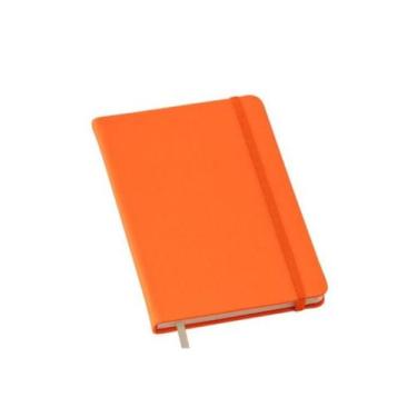 Imagem de Caderneta Sketchbook Tipo Moleskine 14x21cm Com Pauta - Capa Laranja -