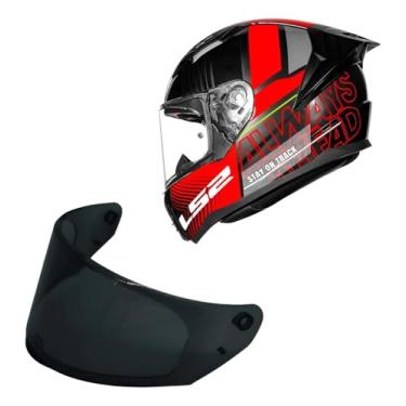 Imagem de Kit Capacete Moto Ls2 FF810 Vigo Shift Vermelho + Viseira Fume (60)