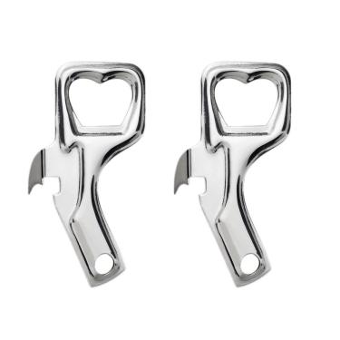 Imagem de Kit 2 Abridores De Lata E Garrafas 9cm Aço Inox 2 Em 1 Original
