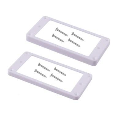 Imagem de DIAO79NI Conjunto de anéis de captação Humbucker de plástico ABS inclinado - Moldura de capa de substituição para ponte angular e pescoço compatível com guitarra elétrica Les Paul LP Style (branca)