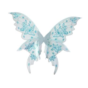 Imagem de YIJU Asa de fada para adultos, dramatização, cosplay, brilhante para carnaval, adereços fotográficos, feriado, Azul