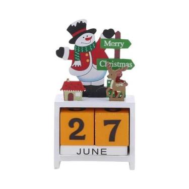 Imagem de Calendário de Advento de Natal em Madeira - Decoração com Boneco de Ne