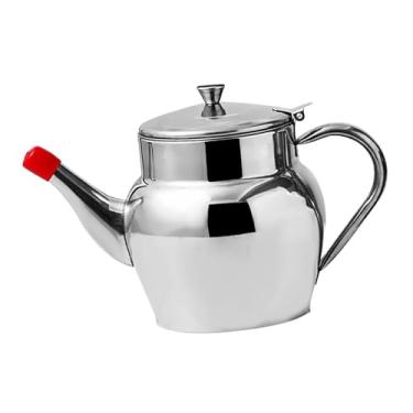 Imagem de Generic Garrafa dispensadora de óleo de aço inoxidável com alça, garrafa de azeite de oliva, pote de vinagre com filtro de malha fina para cozinha, 1500ml