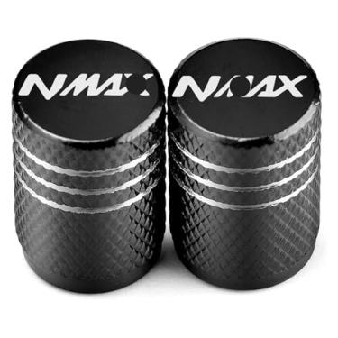 Imagem de Tampas de haste de válvula de pneu de roda de alumínio CNC Capas herméticas acessórios de motocicleta compatíveis com Y&AMAHA NMAX 155 125 NMAX155 NMAX125 NMAX150 (preto, 1 par)