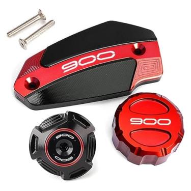 Imagem de Compatível com Z900 Z 900 ABS 2017-2024 2023 tampa do reservatório de fluido de freio dianteiro traseiro para motocicleta, acessórios de tampa de enchimento de óleo do motor (Conjunto Vermelho