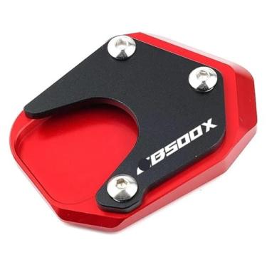 Imagem de BYYINGSUS Acessórios de motocicleta Suporte lateral de pé ampliar tampas de almofada e válvula compatíveis com CB500X CB 500 X CB 500X 2013-2022 2021 2020(vermelho)