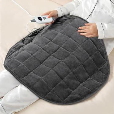 Imagem de NOWWISH Cobertor De Aquecimento Com Peso Para Alívio Mais Profundo Da Dor, Adultos Pequenos, Almofada Aquecida Costas, Ombros E Colo, Lavável À Máquina, Cinza, 2,23 Kg, 73 Cm X 61