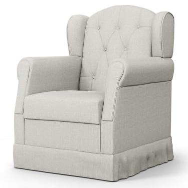 Imagem de Poltrona de Amamentação Fixa Letícia Linho Off White - Phoenix